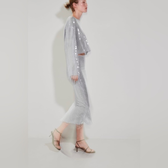 Zara Sequined T-shirt Small - NWT - Picture 4 of 11